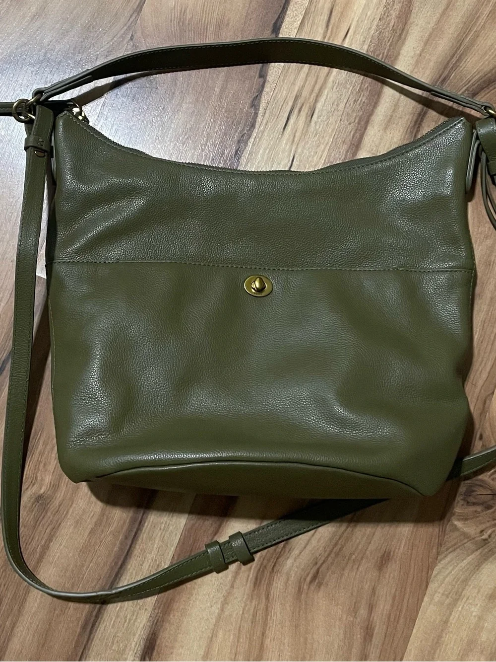 Fossil Talulla Olive Green Leather Hobo Bag Crossbody Shoulder Purse